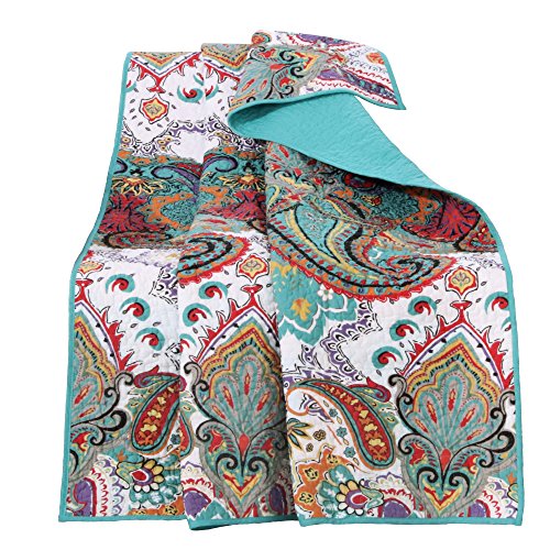 Greenland Home Nirvana 100% Cotton Quilted Throw Blanket, Teal von Greenland Home