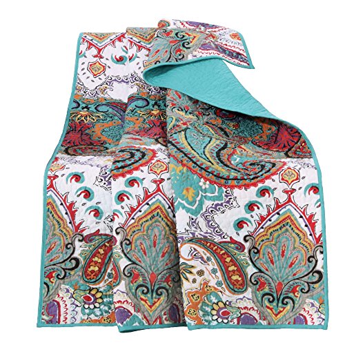 Greenland Home Nirvana 100% Cotton Quilted Throw Blanket, Teal von Greenland Home Fashions