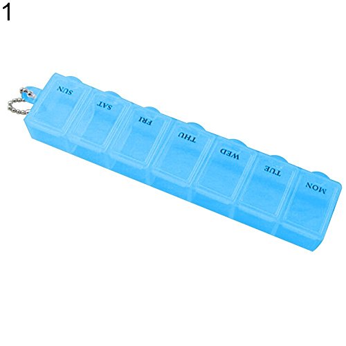 7 Tage Weekly Medizin Health Tablet-Halter Container Fall Pille Box, Polypropylen, blau, Einheitsgröße von Greenlans