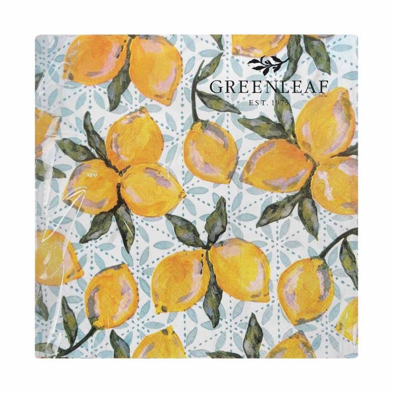 Greenleaf Papierserviette Citron Sol, (20 St), 3-Lagig 33x33 cm Dekor Papierservietten von Greenleaf