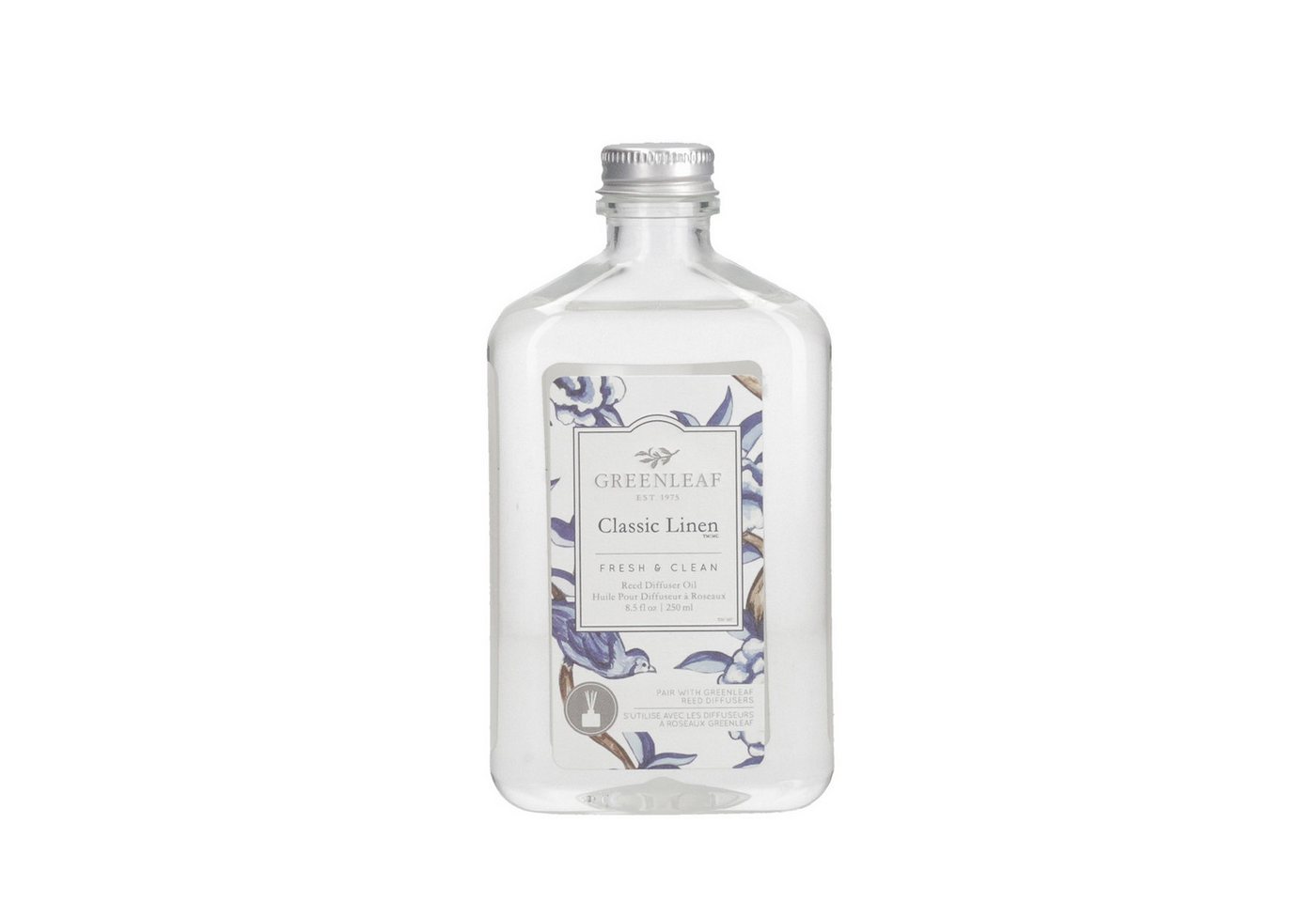 Greenleaf Raumduft Classic Linen 250 ml (1-St), Reed Diffuser Oil Nachfüller mit Peddigrohr Stäbchen von Greenleaf