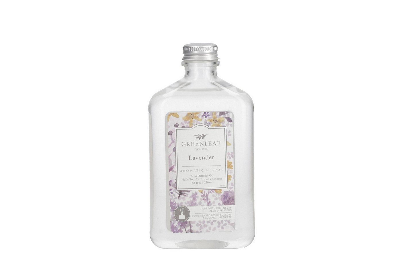 Greenleaf Raumduft Lavender 250 ml (1-St), Reed Diffuser Oil Nachfüller mit Peddigrohr Stäbchen von Greenleaf