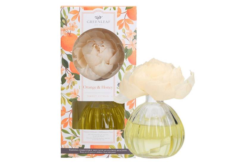 Greenleaf Raumduft Orange & Honey 236 ml (1-St), Diffuser mit Docht und Blume als Duftträger von Greenleaf