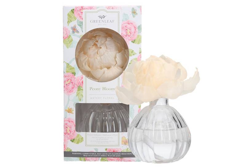 Greenleaf Raumduft Peony Bloom 236 ml (1-St), Diffuser mit Docht und Blume als Duftträger von Greenleaf