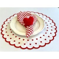 Tischset Mit Ausgebogter Herzperle Tischset Mit Ausgebogter Herzperle von GreenleafhomeShop