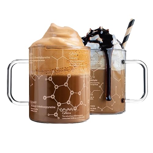 Greenline Goods Glas Kaffeebecher - 16 Unzen Becher Wissenschaft des Kaffeeglases - Geätzt mit Kaffee-Chemie-Molekülen von Greenline Goods