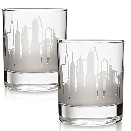 Greenline Goods Skyline New York City Whiskeygläser Geschenk (2er Set) | altmodischer Tumbler - Für New York City Liebhaber von Greenline Goods
