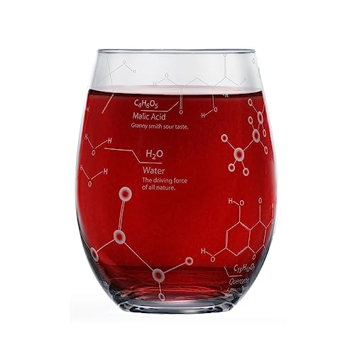 Greenline Goods Stemless Weingläser - 15 Unzen Science of Wine Tumbler (1er-Set) Geätzt mit Weinchemie-Molekülen von Greenline Goods