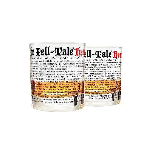 Greenline Goods Whiskeygläser - The TellTale Heart Edgar Allan Poe Gläser (2er Set) | Literature Rocks Glas von Greenline Goods