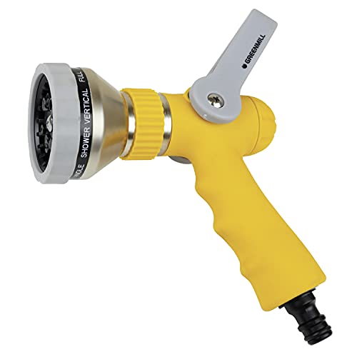 Greenmill GB2320C Multifunktions-Spritzpistole mit 10 Funktionen Feuerwehr Strahlrohr Gartenbrause Garten Handbrause Spritze Metallkörper von Greenmill