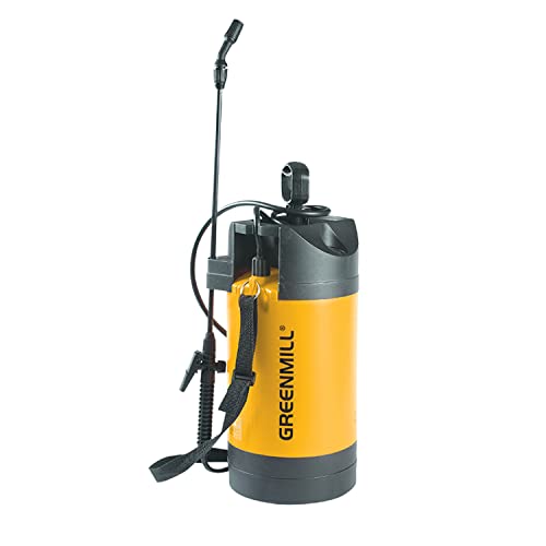 Greenmill GB9050 Drucksprüher mit Manometer 5L Füllmenge Gartenspritze Pumpsprüher Pflanzensprüher Drucksprühgerät Blumensprüher von Greenmill