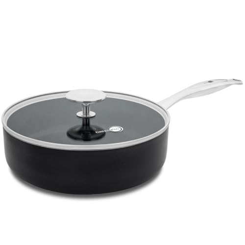 GreenPan Brussels Schmorpfanne mit Antihaftbeschichtung, 24cm/3.1 Liter, PFAS-frei, Schwarz von GreenPan