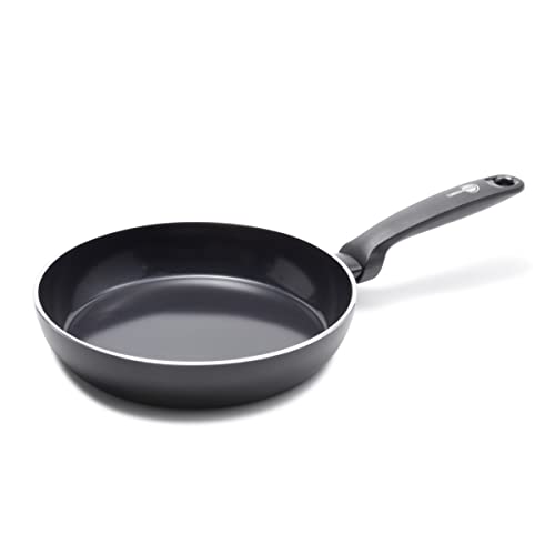 GreenPan Torino Gesunde antihaftbeschichtete Keramik Bratpfanne 24 cm, PFAS-frei, Induktion, Backofenfest bis 160°C, spülmaschinenfest, Schwarz von GreenPan