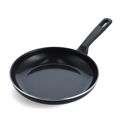 GreenPan Memphis Bratpfanne (24 cm), gesunde keramische Antihaftbeschichtung, PFAS-frei, induktionsgeeignet, spülmaschinengeeignet, backofenfest, Schwarz von GreenPan