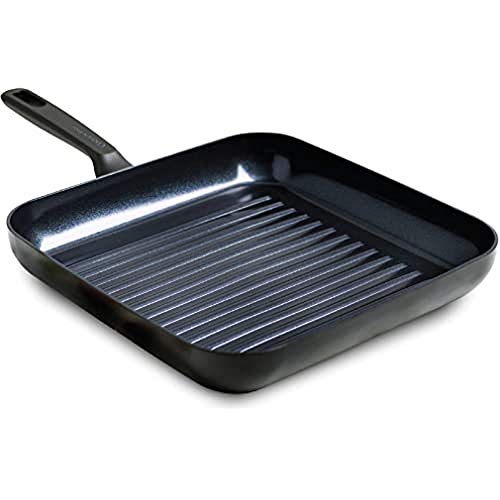 GreenPan Memphis Grillpfanne (28 cm), gesunde keramische Antihaftbeschichtung, PFAS-frei, induktionsgeeigent, spülmaschinenfest, backofenfest, Schwarz von GreenPan