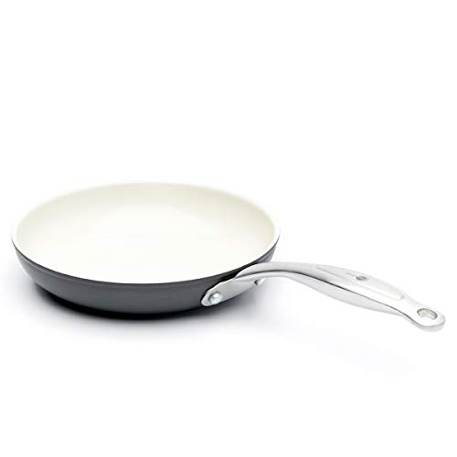 GreenPan Pfanne Bratpfanne Induktion Keramik Beschichtet, Toxinfreies Kochen, Ofen- und Spülmaschinengeeignet - 20 cm, Schwarz & Creme von GreenPan