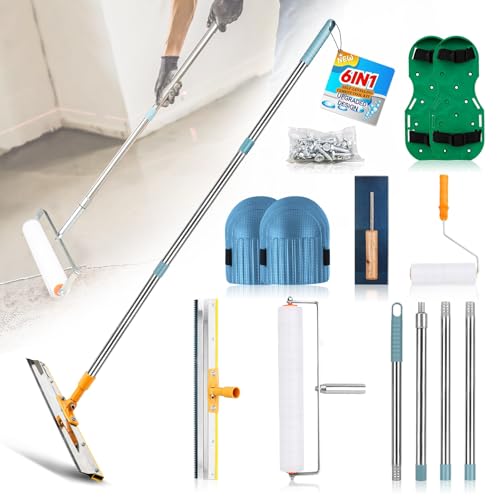Greenpear Bodenbeschichtung Set - Epoxidharz Bodenbeschichtung Tool - Stachelwalze Mit Einstellbarer Gewindestange - Stachelwalze Ausgleichsmasse - Rakel Ausgleichsmasse - EntlüFtungswalze Greenpear Bodenbeschichtung Set - Epoxidharz Bodenbeschichtung Tool - Stachelwalze Mit Einstellbarer Gewindestange - Stachelwalze Ausgleichsmasse - Rakel Ausgleichsmasse - EntlüFtungswalze von Greenpear