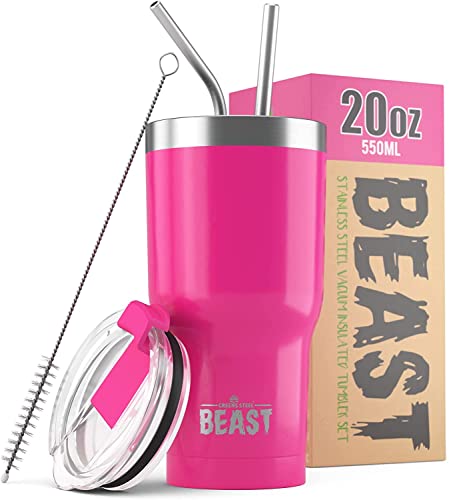 Beast Thermobecher 550 ml - Cup Cake Pink I Mehrweg Thermo Kaffeebecher To Go mit 2 Strohhalmen & Reinigungsbürste I Doppelwandiger Trinkbecher aus Edelstahl I Perfekt für Kaffee oder Eiskaffee Beast Thermobecher 550 ml - Cup Cake Pink I Mehrweg Thermo Kaffeebecher To Go mit 2 Strohhalmen & Reinigungsbürste I Doppelwandiger Trinkbecher aus Edelstahl I Perfekt für Kaffee oder Eiskaffee von Greens Steel
