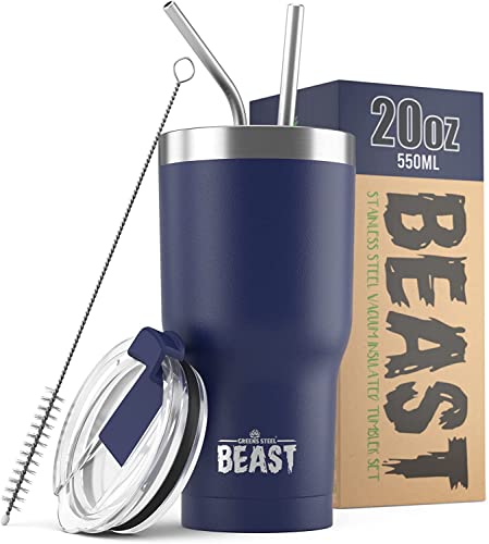 Beast Thermobecher 550 ml - Königsblau I Mehrweg Thermo Kaffeebecher To Go mit 2 Strohhalmen & Reinigungsbürste I Doppelwandiger Trinkbecher aus Edelstahl I Perfekt für Kaffee oder Eiskaffee Beast Thermobecher 550 ml - Königsblau I Mehrweg Thermo Kaffeebecher To Go mit 2 Strohhalmen & Reinigungsbürste I Doppelwandiger Trinkbecher aus Edelstahl I Perfekt für Kaffee oder Eiskaffee von Greens Steel
