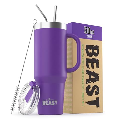 Greens Steel Beast Thermobecher, Edelstahl, Vakuumisoliert, Doppelwandig, Reiseflasche, 1,5 l, Dunkelviolett Greens Steel Beast Thermobecher, Edelstahl, Vakuumisoliert, Doppelwandig, Reiseflasche, 1,5 l, Dunkelviolett von Greens Steel
