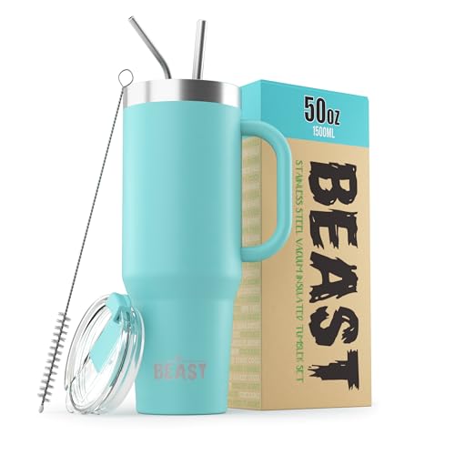 Greens Steel Beast Thermobecher, Edelstahl, vakuumisoliert, doppelwandig, Reiseflasche, 1,5 l, Aquablau Greens Steel Beast Thermobecher, Edelstahl, vakuumisoliert, doppelwandig, Reiseflasche, 1,5 l, Aquablau von Greens Steel