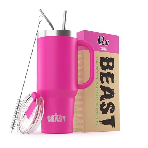 Greens Steel Edelstahl Thermobecher, Vakuumisoliert, Doppelwandig, Reiseflasche, 1,5 l, Cupcake-Rosa Greens Steel Edelstahl Thermobecher, Vakuumisoliert, Doppelwandig, Reiseflasche, 1,5 l, Cupcake-Rosa von Greens Steel