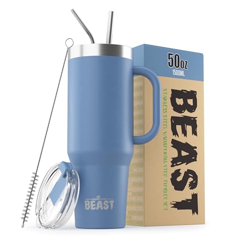 Greens Steel Edelstahl Thermobecher, Vakuumisoliert, Doppelwandig, Reiseflasche, 1,5 l, Stormy Sky Blue Greens Steel Edelstahl Thermobecher, Vakuumisoliert, Doppelwandig, Reiseflasche, 1,5 l, Stormy Sky Blue von Greens Steel