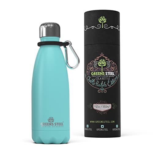 Greens Steel Edelstahl Trinkflasche - 350 ml Marineblau I Doppelwandige vakuumisolierte Wasserflasche I Mit Karabiner & Geschenkbox I Wiederverwendbar & auslaufsicher für Erwachsene & Kinder, BPA frei Greens Steel Edelstahl Trinkflasche - 350 ml Marineblau I Doppelwandige vakuumisolierte Wasserflasche I Mit Karabiner & Geschenkbox I Wiederverwendbar & auslaufsicher für Erwachsene & Kinder, BPA frei von Greens Steel