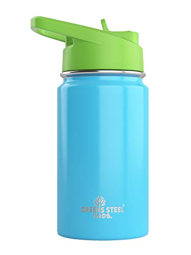 Kinder Thermosflasche 350ml - blau I Auslaufsicher mit Strohhalm & Griff I 12 kalt I Isoliert, doppelwandiger Edelstahl I Einfache Flasche für Kleinkinder I Kinder Trinkflasche I Umweltfreundlich Kinder Thermosflasche 350ml - blau I Auslaufsicher mit Strohhalm & Griff I 12 kalt I Isoliert, doppelwandiger Edelstahl I Einfache Flasche für Kleinkinder I Kinder Trinkflasche I Umweltfreundlich von Greens Steel