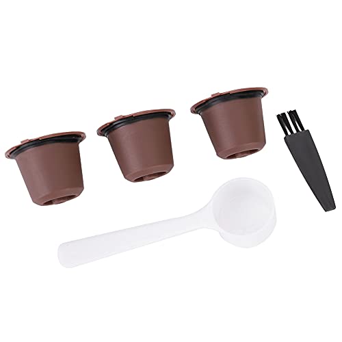 3pcs Ersatz Kapsel Refillable Coffee Filter Wiederverwendbare Kaffeekapseln Filter Capsula Reusable für mit Kaffeelöffel und Bürste (Kaffee) von Greensen