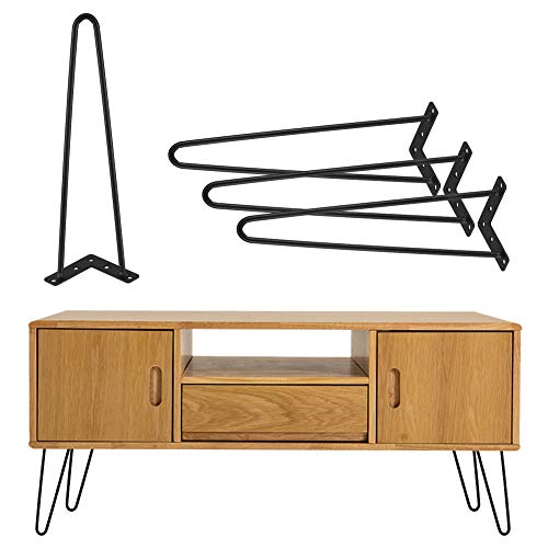 Beine für Möbel, Möbelfüße Tischfüße Couchtisch Kommodenfüße 4 Stück Hairpins Legs Haarnadelbeine Tischbeine Metall Tischgestell Möbelbein Austauschbare 40cm Schwarz von Greensen