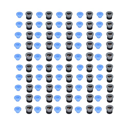 50 Set Pneumatikventil-Anschlusskopf-Set, PTFE ECAS04 Luftventil-Anschluss mit Blauen Kappen, Ventilgelenk-Anschluss, 3D-Drucker-Zubehör für -Extruder von Greensen