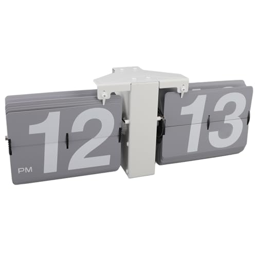 Automatische Flip Uhr, Retro Minimalistische Auto Flip Clock, Große Zahlen, Tisch-Wanduhr, Batteriebetrieben, Flip-Schreibtischuhr für Zuhause, Wohnzimmer (Weißer Ständer und Automatische Flip Uhr, Retro Minimalistische Auto Flip Clock, Große Zahlen, Tisch-Wanduhr, Batteriebetrieben, Flip-Schreibtischuhr für Zuhause, Wohnzimmer (Weißer Ständer und von Greensen