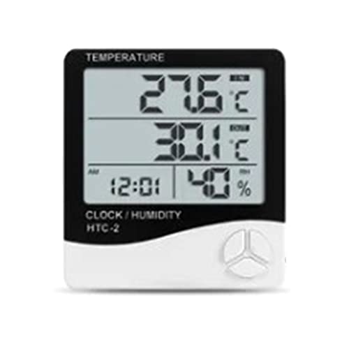 Digital Hygrometer, Thermometer mit Externem Wasserdichtem Sondenstift für Innen- und Außentemperatur, Feuchtigkeitsüberwachung, Kalender, Alarm, Tisch- oder Wandmontage von Greensen