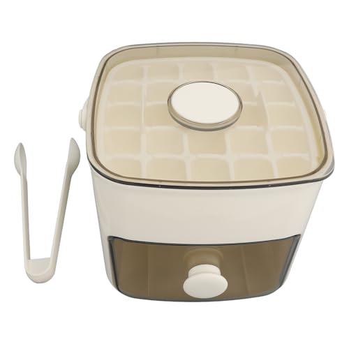 Eiswürfelhersteller Eisschalen -Set mit 2 Tabletts und Lagerbehälter für 120 Würfel Easy Release - Design Lebensmittelqualität PP Material Silikongriff Staubdicht (milchweiß) von Greensen