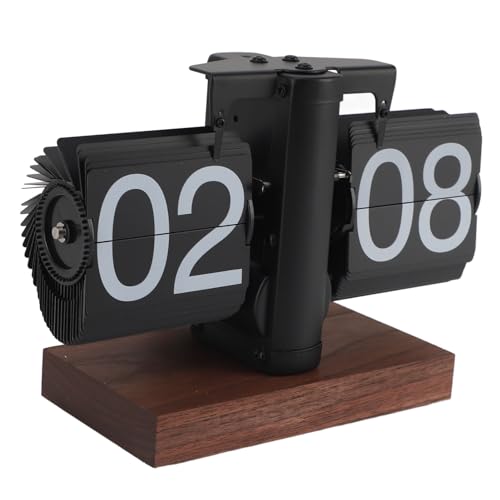 Flip Down Uhr Digitale Mechanische Retro-Klappuhr mit dickem Holzsockel Minimalistische Auto Flip Clock Große Zahlen Schreibtischuhr Tischuhr 24 H 15 x 8 x 14 cm Flip Down Uhr Digitale Mechanische Retro-Klappuhr mit dickem Holzsockel Minimalistische Auto Flip Clock Große Zahlen Schreibtischuhr Tischuhr 24 H 15 x 8 x 14 cm von Greensen