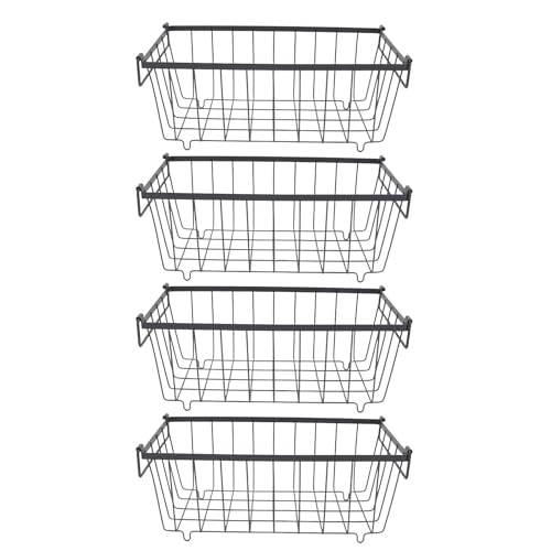 Greensen 4Stk Metall-Gefrierfachkörbe, Draht-Kühlschrank-Organizer für Lebensmittel mit Offener Rahmenkonstruktion, Einfach zu Installieren und zu Entfernen, Stapelbar für Kühlschränke Greensen 4Stk Metall-Gefrierfachkörbe, Draht-Kühlschrank-Organizer für Lebensmittel mit Offener Rahmenkonstruktion, Einfach zu Installieren und zu Entfernen, Stapelbar für Kühlschränke von Greensen