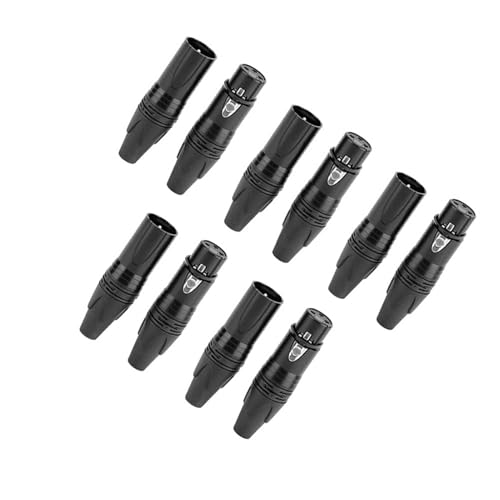 Greensen 5 Audio -Zcalo -Sätze von 3 Pin XLR Schwarz mit Starker Oxidationsresistenz 100% Neu von Greensen