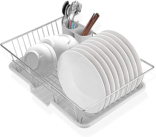 Greensen Abtropfgestell Geschirr, Geschirrabtropfgestell Edelstahl mit Ablauf Geschirr Abtropfständer Abtropfgitter Multifunktionaler Abtropfmatte Dish Drying Rack Geschirrkorb Küche Abtropfbrett von Greensen