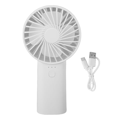 Greensen Aufladbarer Handventilator, USB Tragbarer Handventilator 6000mAh Batteriebetriebener Persönlicher Ventilator mit 3 Geschwindigkeiten Superleiser 15H Laufzeit für Reisen Camping von Greensen