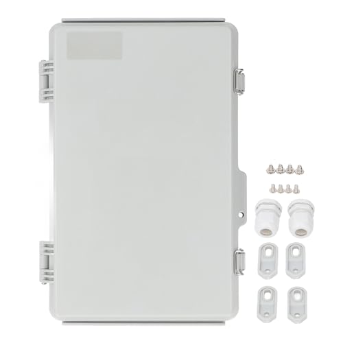 Greensen Außen-Verteilerdose, Elektrobox IP67 Wasserdicht ABS Kunststoffgehäuse mit Scharnierdeckel Montageplatte Wandhalterung für Elektrische Projekte Smart Home Boot von Greensen