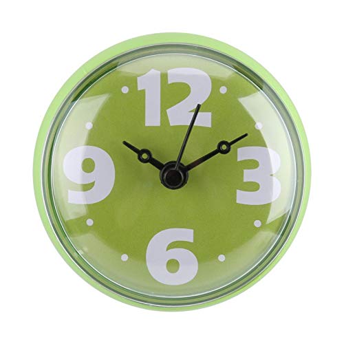 Greensen Badezimmer Dusche Wanduhr, Saugnapf Wanduhr, wasserdichte Saugwand, Fensterspiegel, Bad Dusche Uhr Zubehör für Dusche, Küche, Badezimmer(Grün) von Greensen