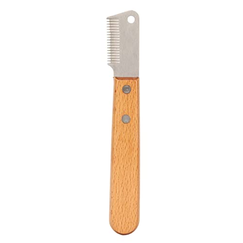 Greensen Dog Stripping Messer, Tierpflegewerkzeug Hundefellentferner mit Holzgriff für Hunde Katzen Pferde Professionelle Verwendung von Greensen