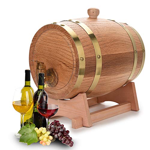 Greensen Eichenfässer Premium 3L Holzfass Vintage Weinfass Holz Weinspender Personalisierte Weinfässer Whiskyfass Liqueur Schnapsfass für Zuhause, Bar, Party und Bankett, Geburtstagsgeschenk(3L) von Greensen
