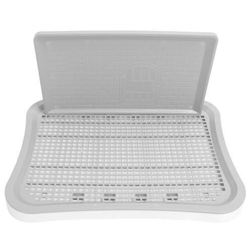 Greensen Hundetoilette Zur Stubenreinheit, Welpen-Erziehungsschale Haustiergitter Trainings-Toilette mit Abnehmbarer Wandstützensäule für Kleine, Mittlere und Große Haustiere (White) von Greensen