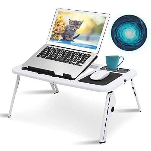 Greensen Laptop-Tisch, Verstellbarer Laptop-Ständer, Bett-Notebook-Schreibtisch mit USB-Lüftern, tragbare Laptop-Computer-Ständerablage, Notebook-Ständer für das Schlafsaal-Schlafsofa im Home von Greensen
