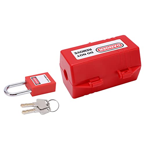 Greensen Netzsperrsperrkit mit 38 -mm -Vorhängeschloss für die Sicherheit der Industrie und der Haushaltsgeräte (Großer Schlosskasten + 38-mm-Vorhängeschloss) von Greensen