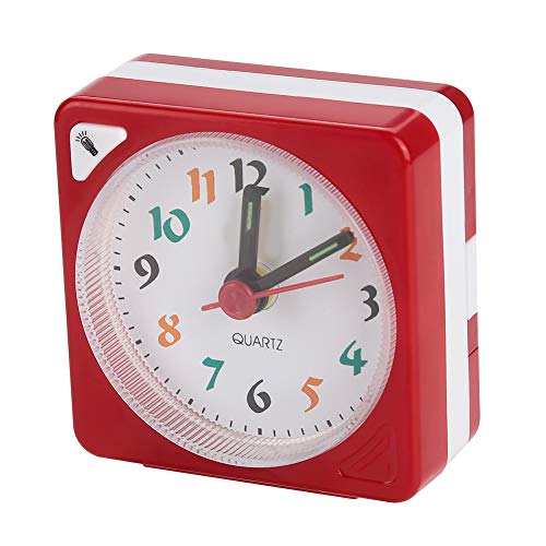 Greensen Quarz-Reisewecker, 2,17 Zoll, Ultrakleine Mini-Uhr mit Schlummerlicht, Geräuschlos, Nicht Tickend, Batteriebetriebene Uhr (Rot) von Greensen