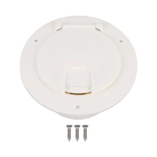 Greensen RV Runder Elektrischer Kabeldurchlassdeckel, Nylon Sichere Befestigung Robuste Verriegelungsabdeckung Schiebefenster Hochwertige Scharniere Breite Außenflansch für 3,5 Zoll von Greensen