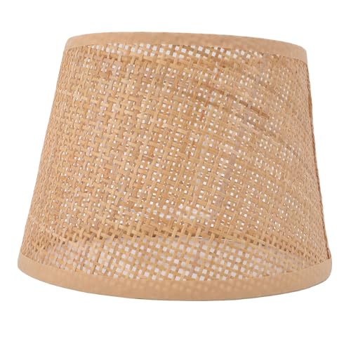 Greensen Rattan-Lampenschirm, Gewebter Lampenschirm Handgefertigtes Quadratisches Netzdesign für E27 E14 Tischlampe Deckenleuchte Pendelleuchte mit Leichter und Stabiler Konstruktion von Greensen